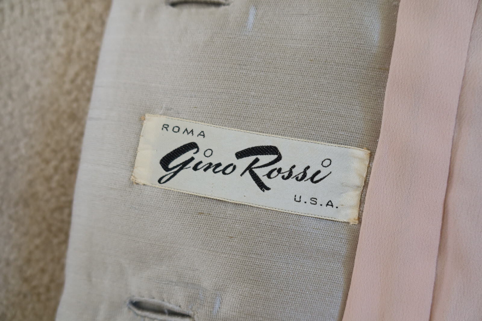 Vintage 1960s Silver Sheen Gino Rossi Cocktail Evening Jacket – Size L/XL