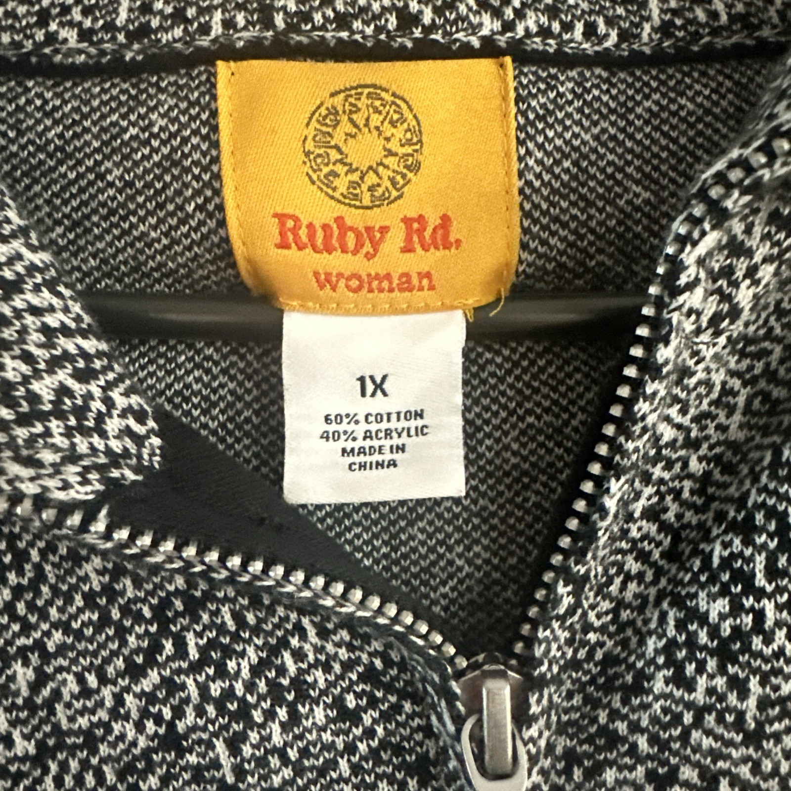 Vintage Ruby Rd Sz 1x Cotton Zip Jacket Sweater 90s Newyork