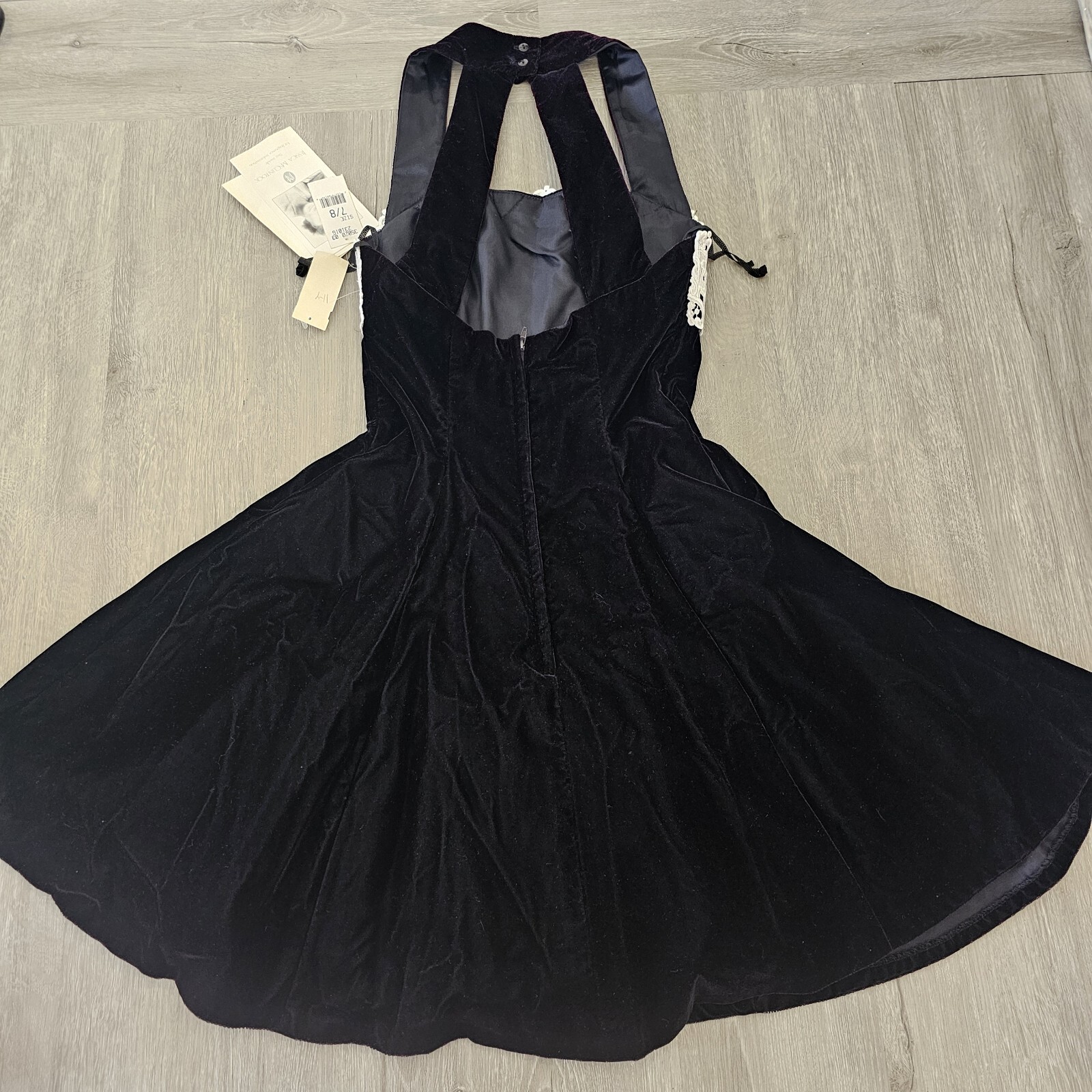 Vtg Jessica McClintock Women Size 7/8 Black With Tulle & 3 Crystals – NWT