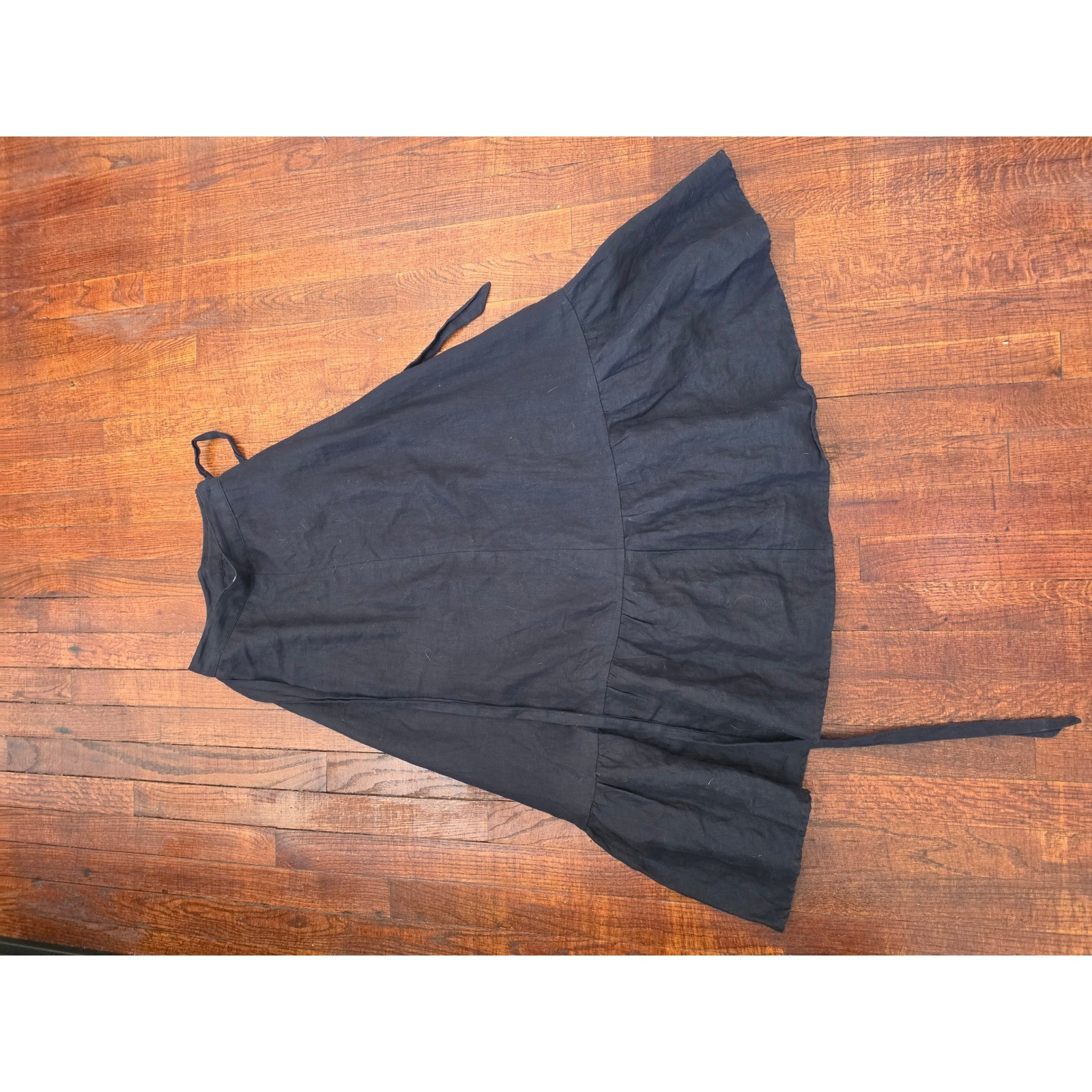 Reformation Julep Black Linen Minimalist Old Money Resort Light Midi Skirt sz S
