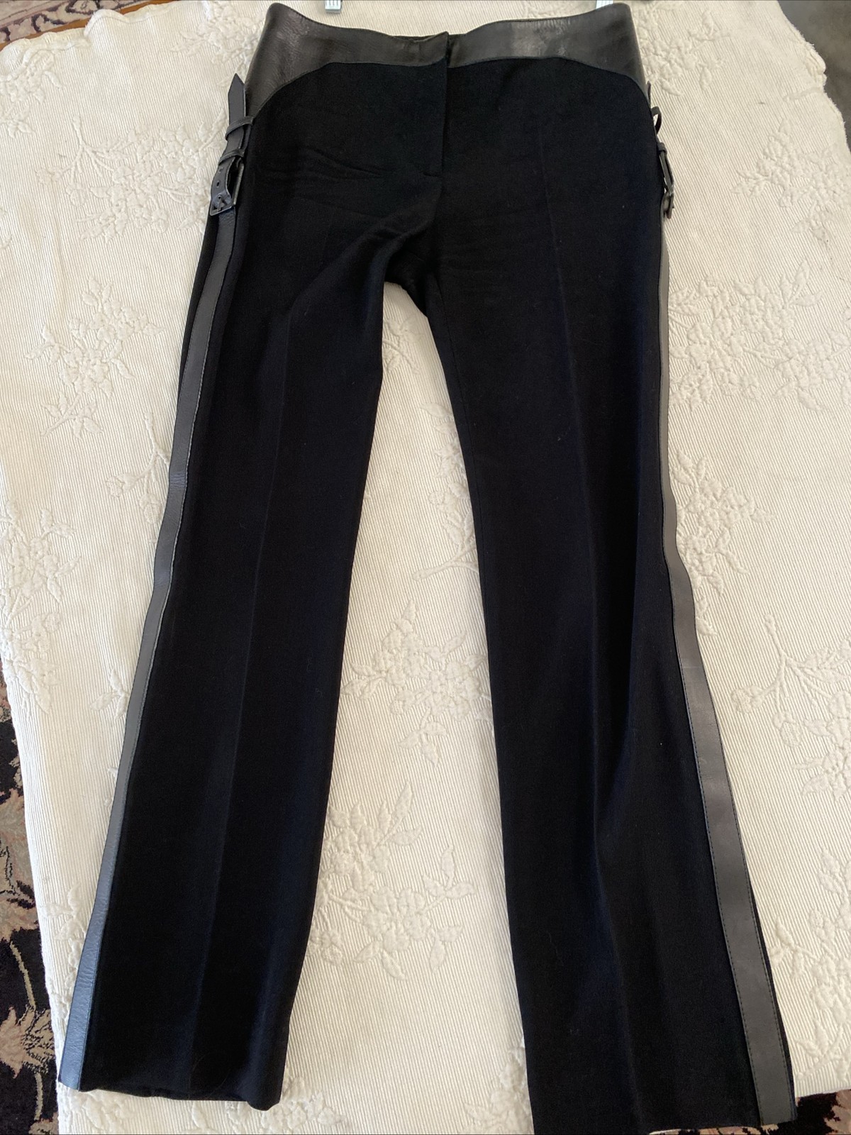 Alexander MCQUEEN vintage Black Supercalifragilistic Harness Pants Wool Leather