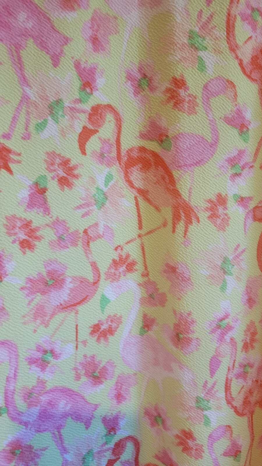 Vintage Cappagallo Pink Flamingo Yellow Swing Dress S Floridian Sundress