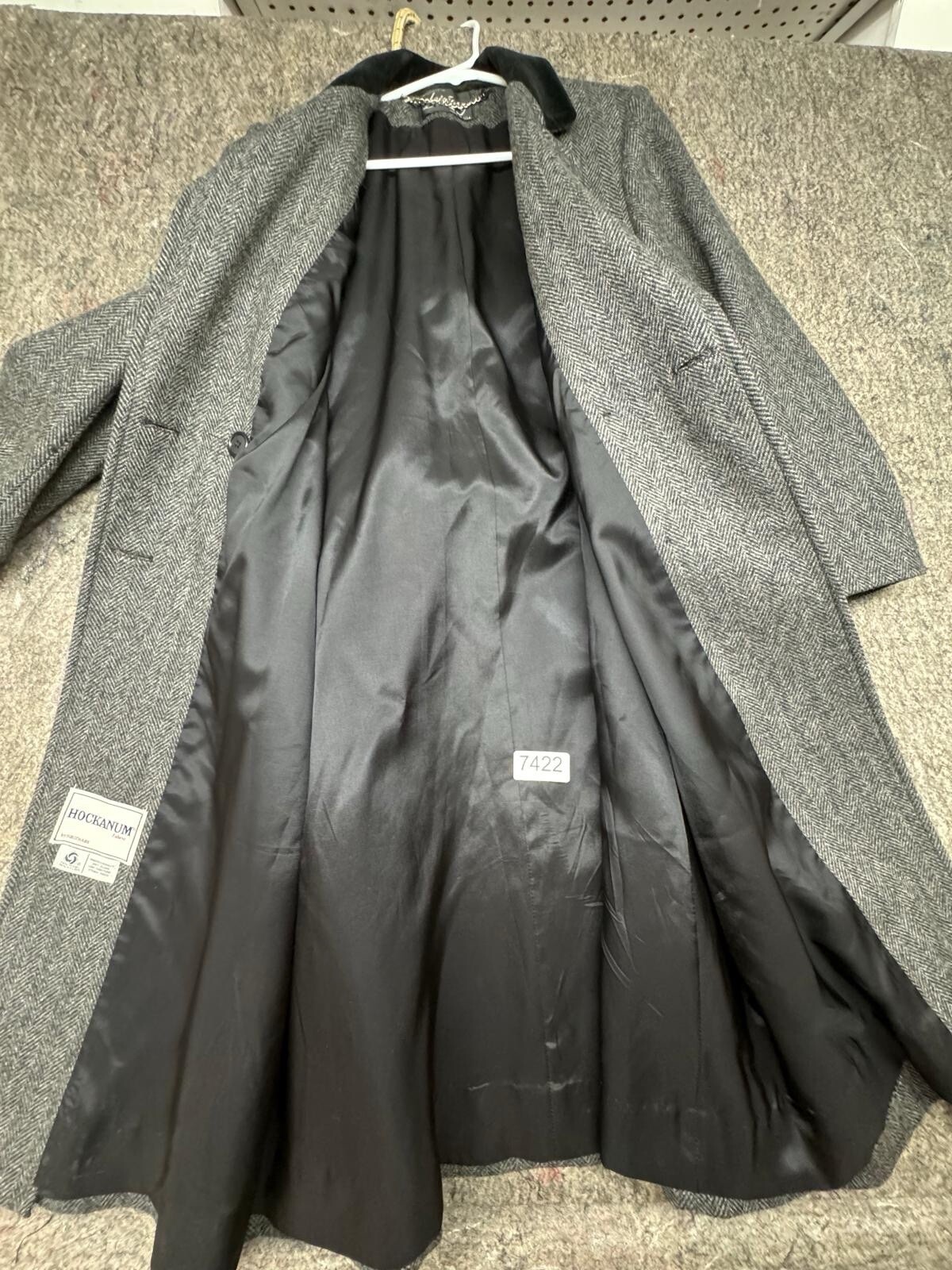 Vintage Loring Hockanum Coat Fabric by Forstmann Wool Gray Size M Made in USA
