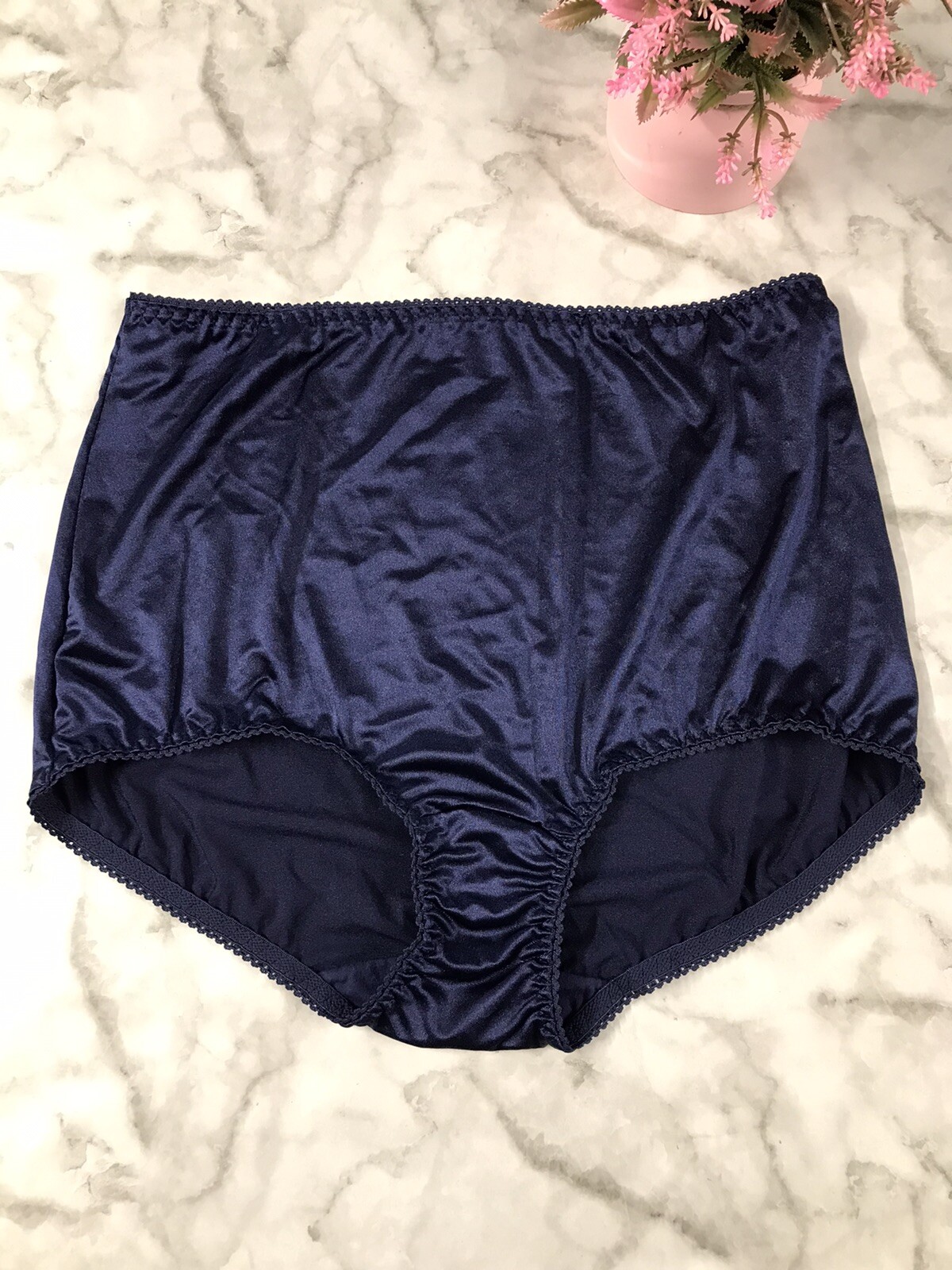 VINTAGE Vanity Fair Satin Silky BLUE Hipster Panty Second Skin 10/3XL 40301