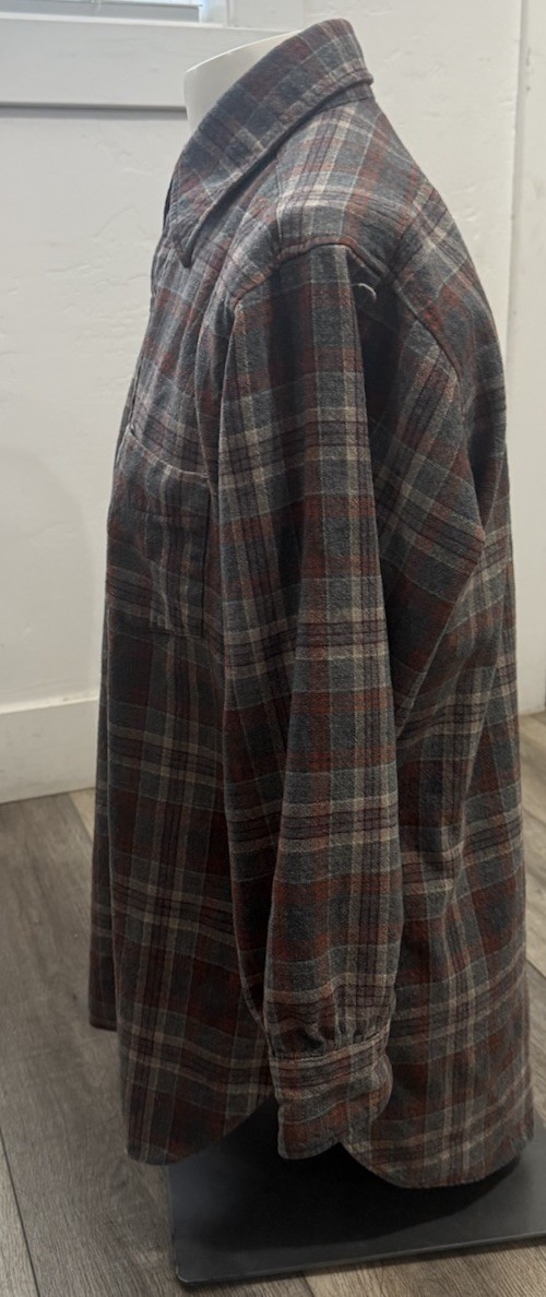 PENDLENTON plaid wool vintage shirt gray/orange women’s size Large pre-owned