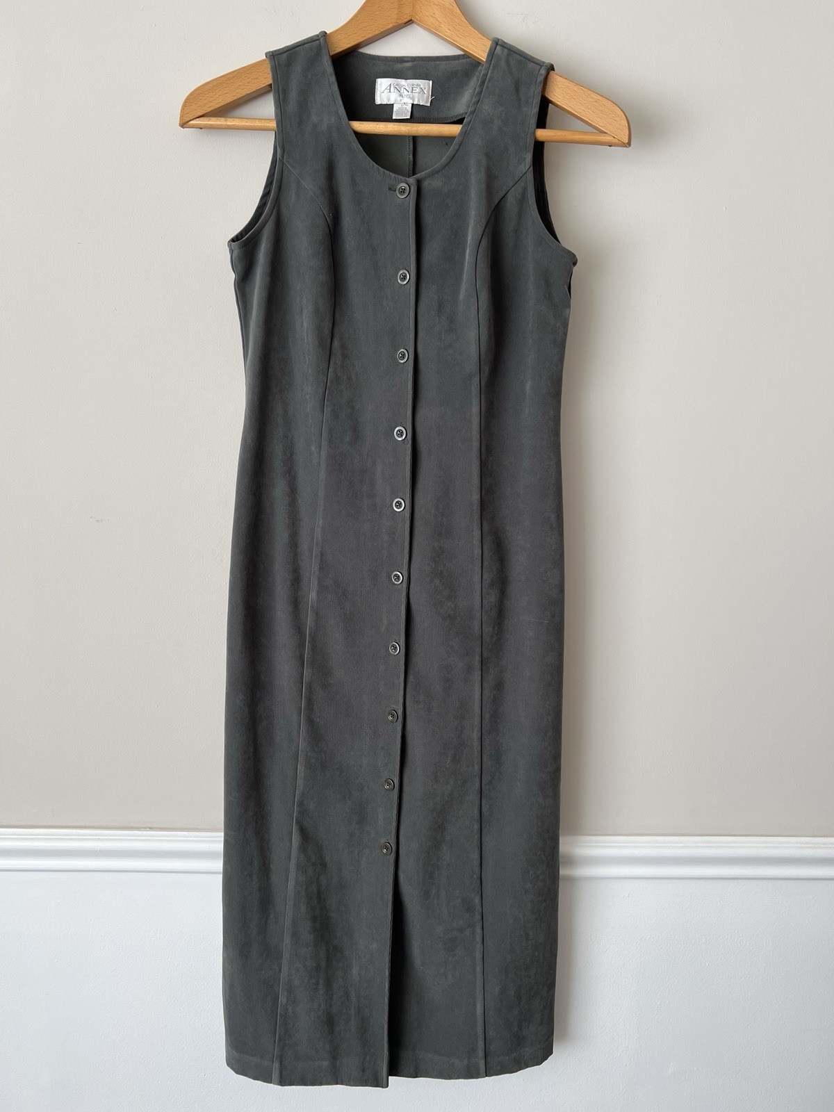 Vintage Casual Corner Annex Dress Petite S/M Sleeveless Sheath Button Dress