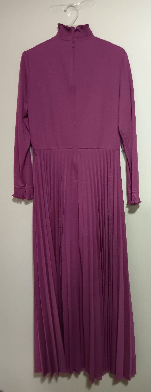 VTG 1970s Mauve Pleated Dress Knit Disco Purple Accordion Pleat Maxi Plus XL