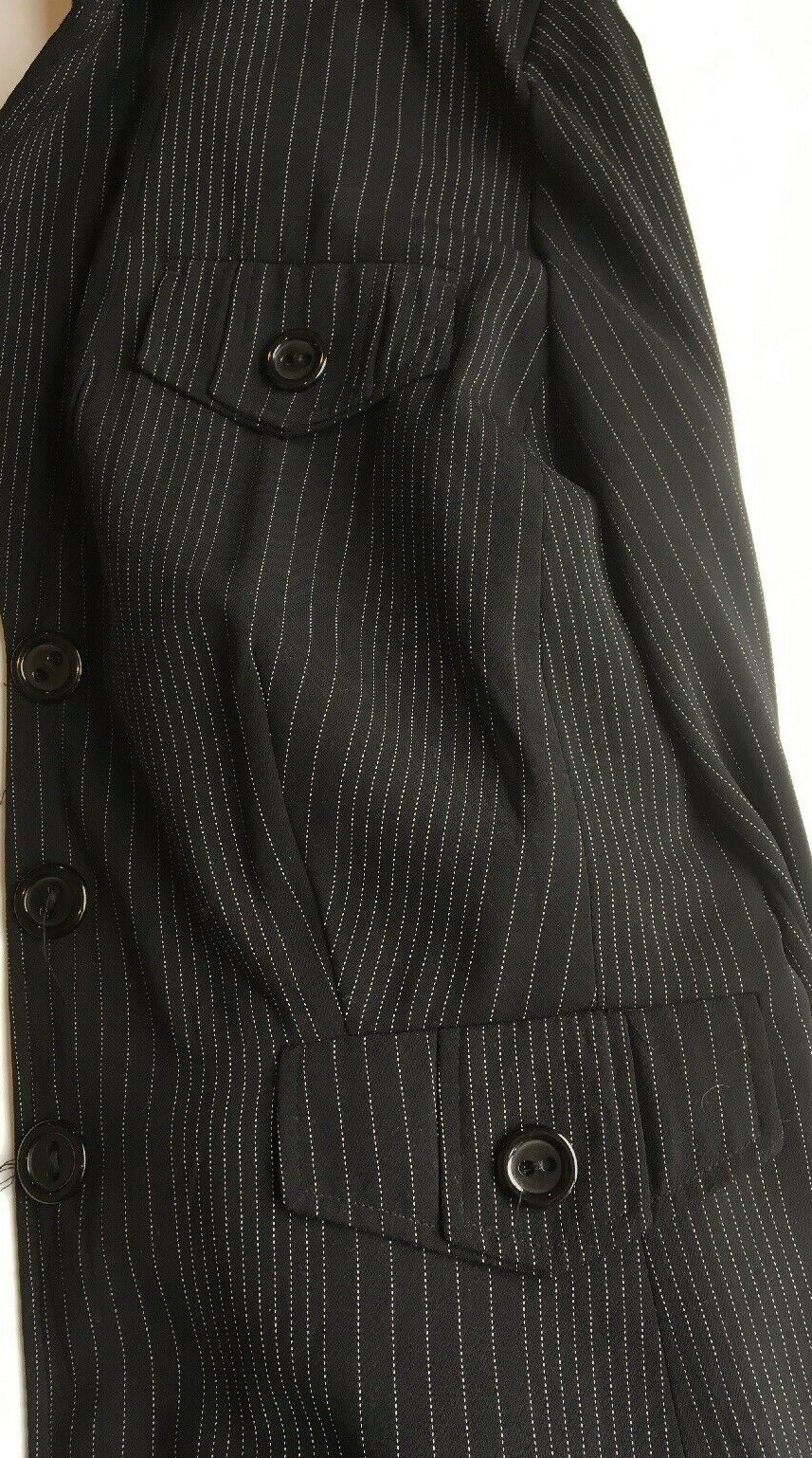 Women’s Blazer Black Pinstripe Lined Career GIORGIO SAINT ANGELO Vintage 14W