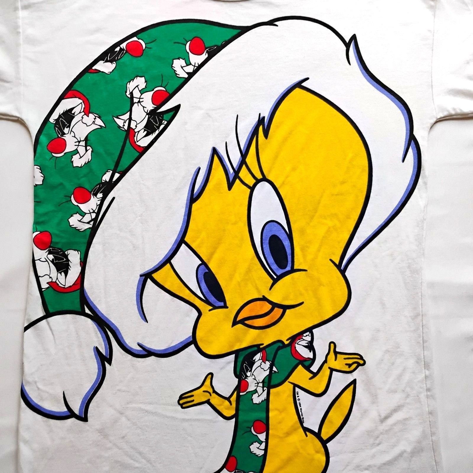 vintage 90s Flirts Tweety Bird & Sylvester Christmas Oversize t-shirt One Size