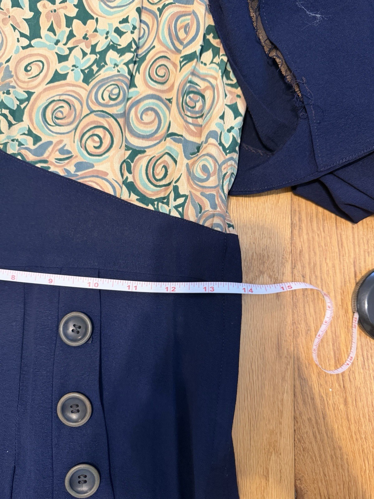 Vintage Navy 2 Piece Dress Jacket Set Matching Suit Midi Dress Secretary 80s Era