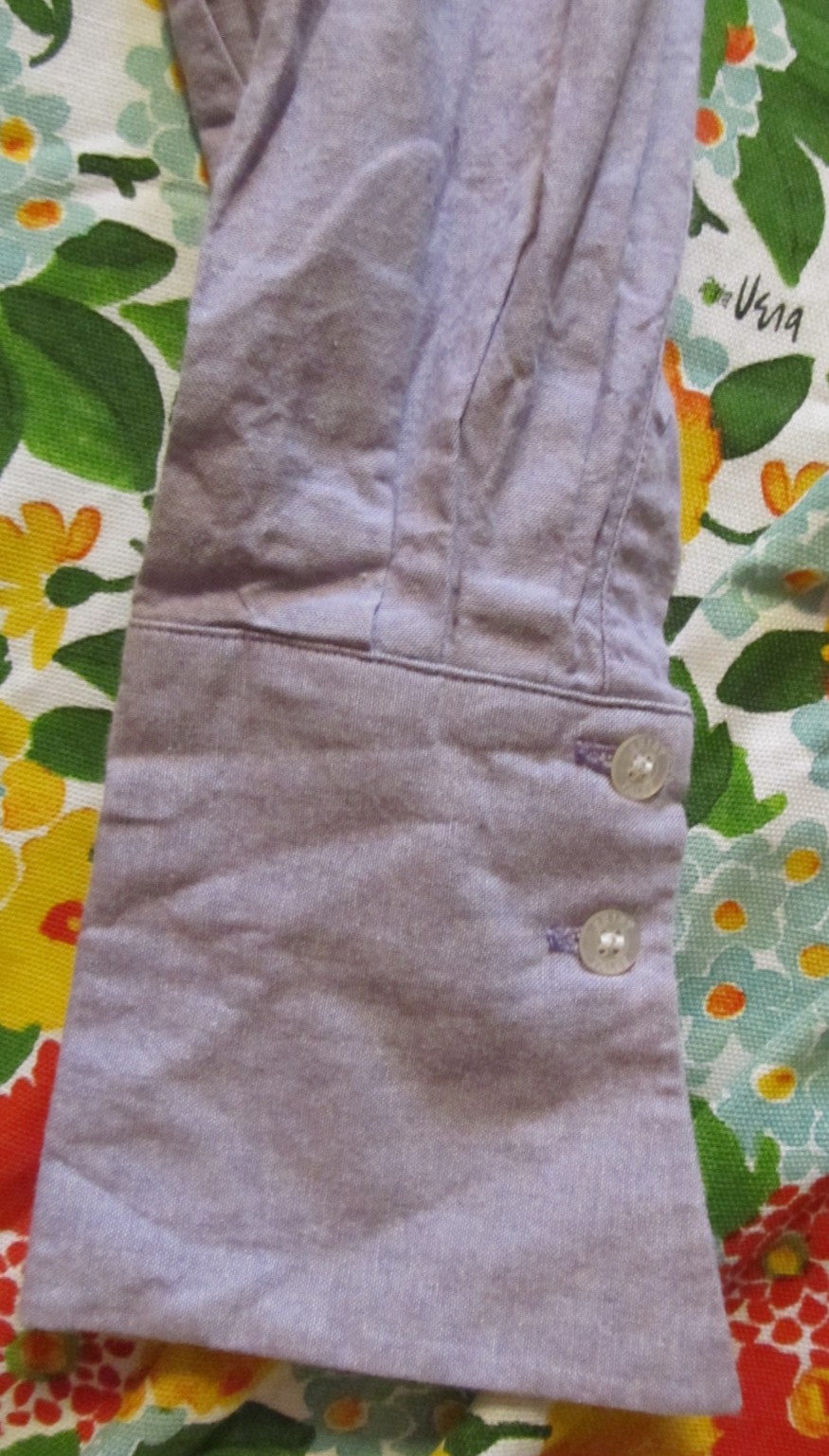 Vintage Byron Lars Shirt Tales lavender linen/cotton chambray jacket sz 4