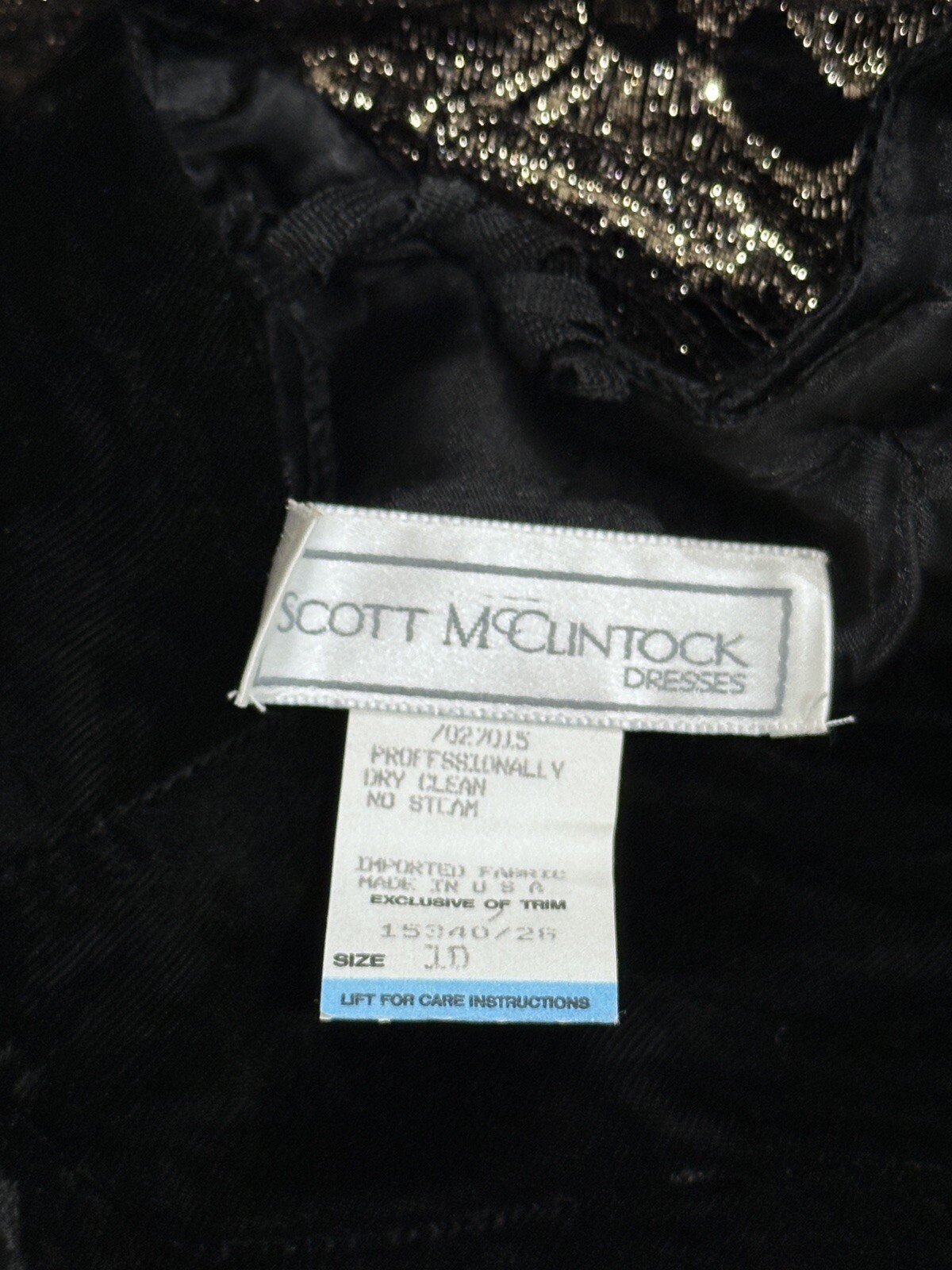 Vintage Scott McClintock Velvet and Gold Brocade Dress – Size 10