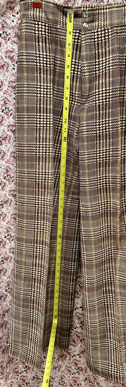 (VINTAGE) 70’s ILGWU Happy Legs Plaid Flare Trousers
