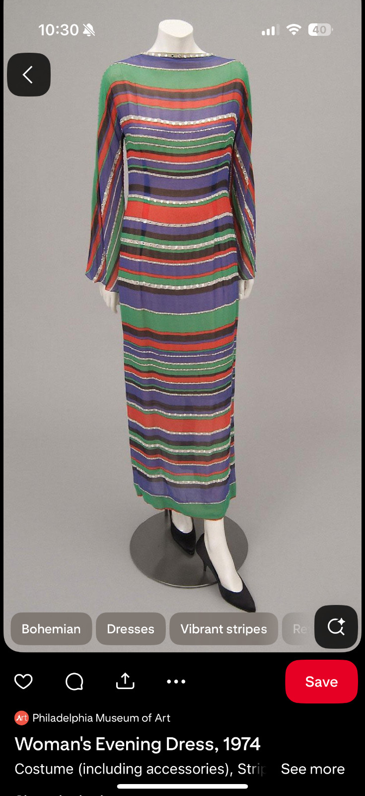 RARE AS IS 1970s Pauline Trigere Silk Glass Rhinestone Bell Sleeve Kaftan Dress