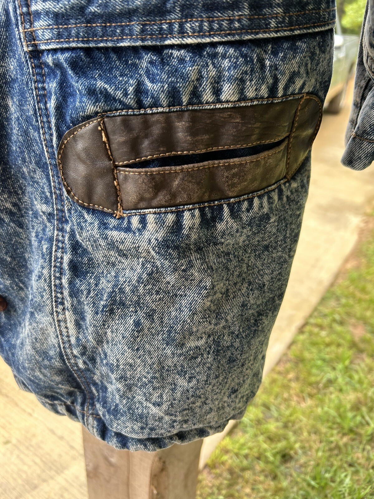 Vtg Y2K Farm Work Lined Warm Denim Farm Jacket Coat Size LG Women’s EUC