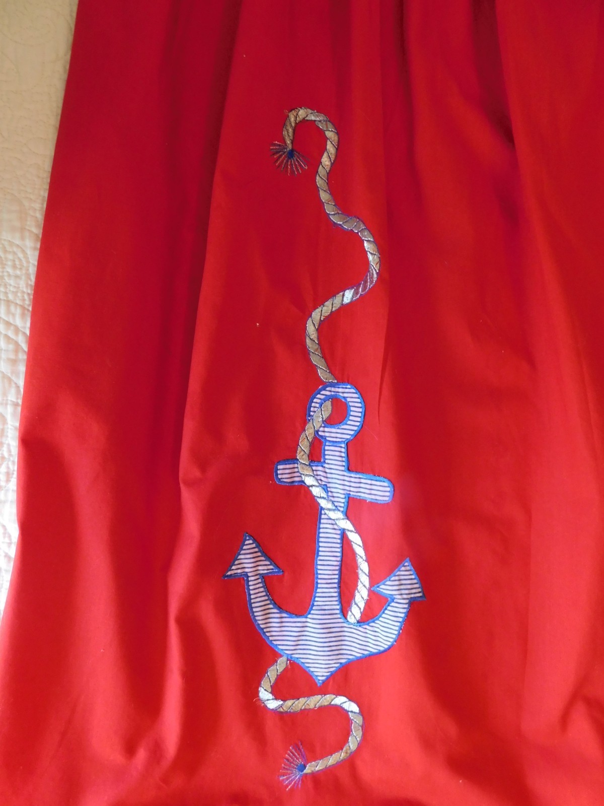 Vintage Women’ Dress Sea Wind Mumu 1980’s Beach Mumu Red White Blue Beach Dress