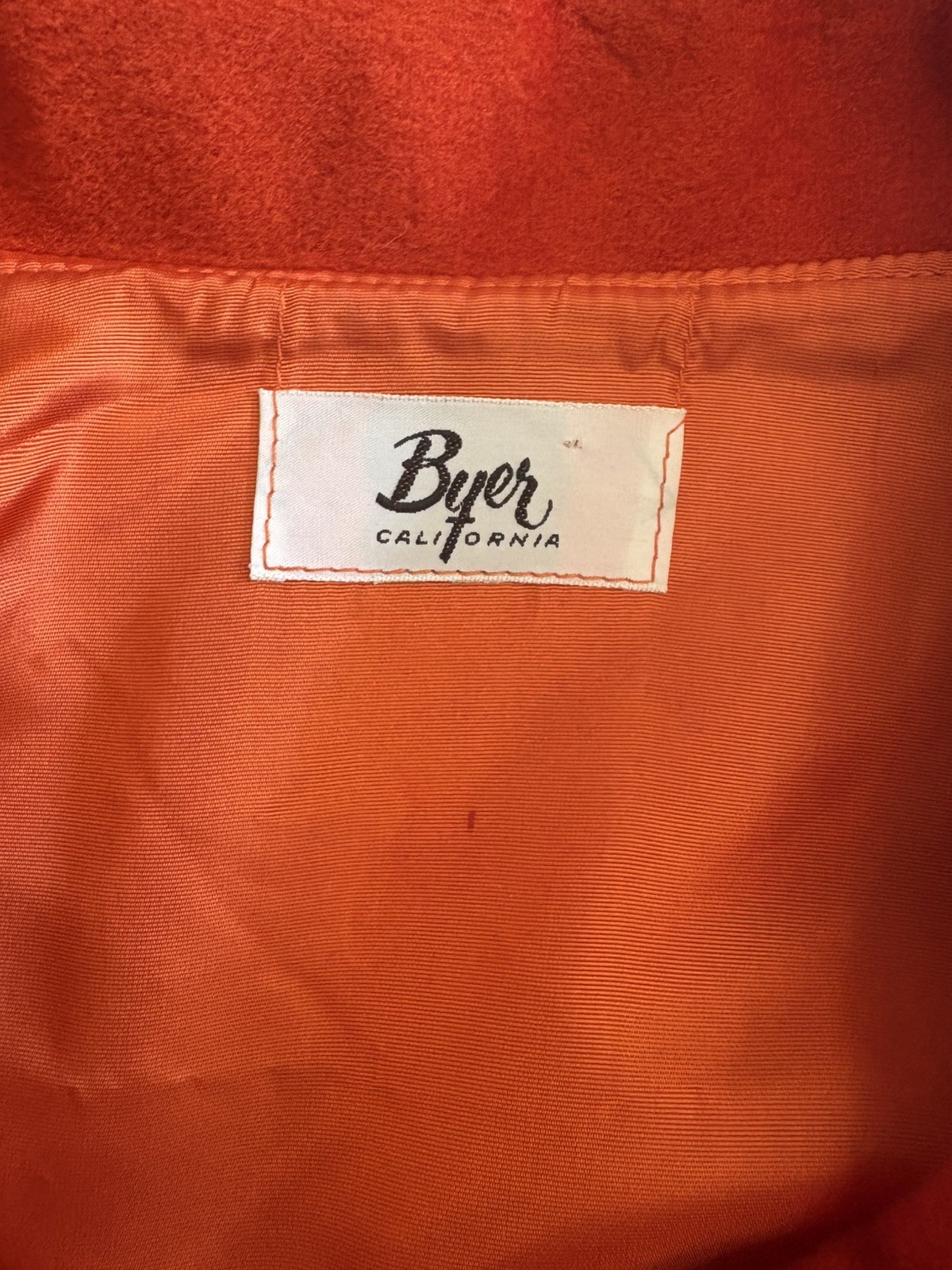 Vintage 1970s Burnt Orange Mod Faux Velour Long Sleeve Dress