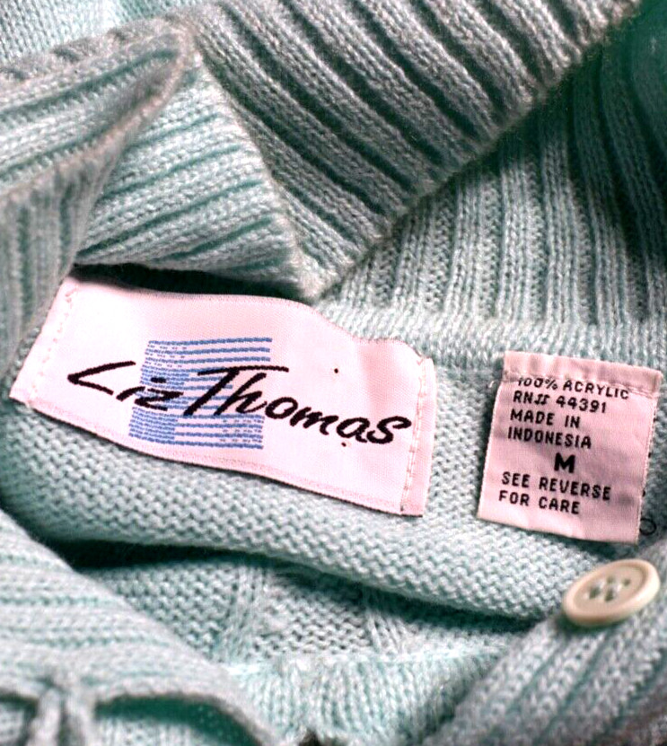 80s Liz Thomas Sweater Dress Blue Acyrlic VTG Midi Knit Snow Bunny