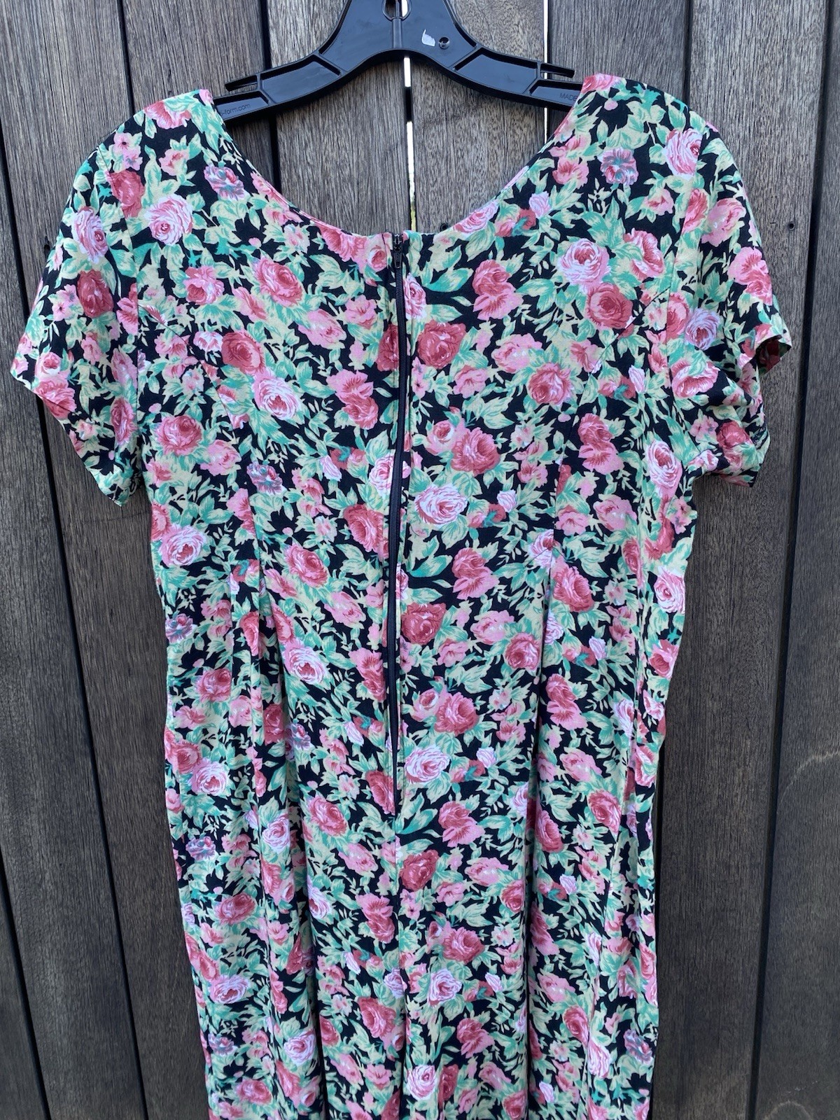 Vintage 1990’s Joule Energy Pink & Black Floral Jumper Wide Leg Jumpsuit M/L