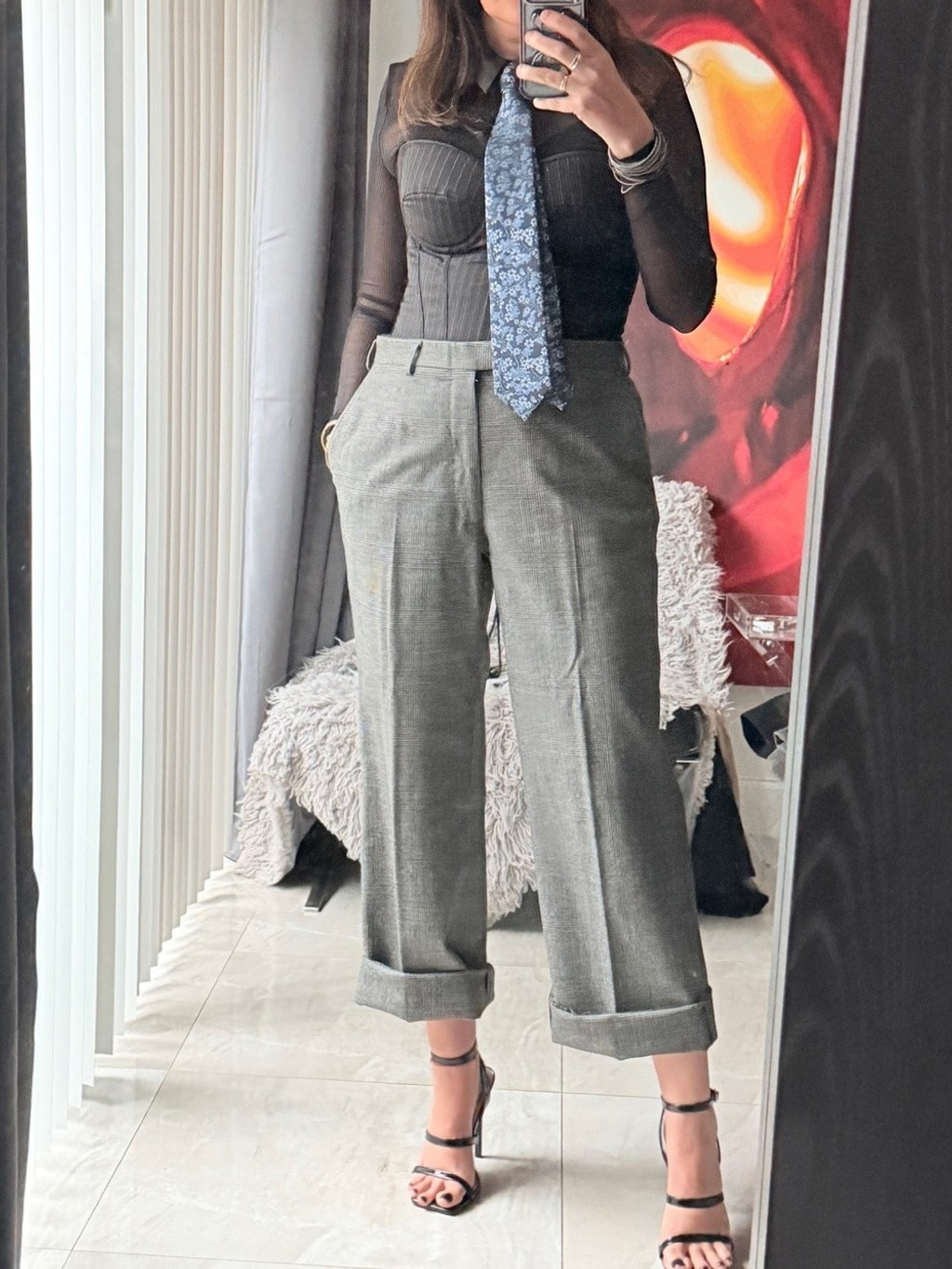 Vintage Burberry Suit Gray Glen Plaid- Classic Tailored Style