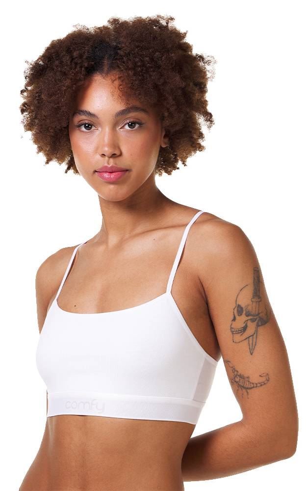 Comfyballs Womens Comfycel Crop Bra – White