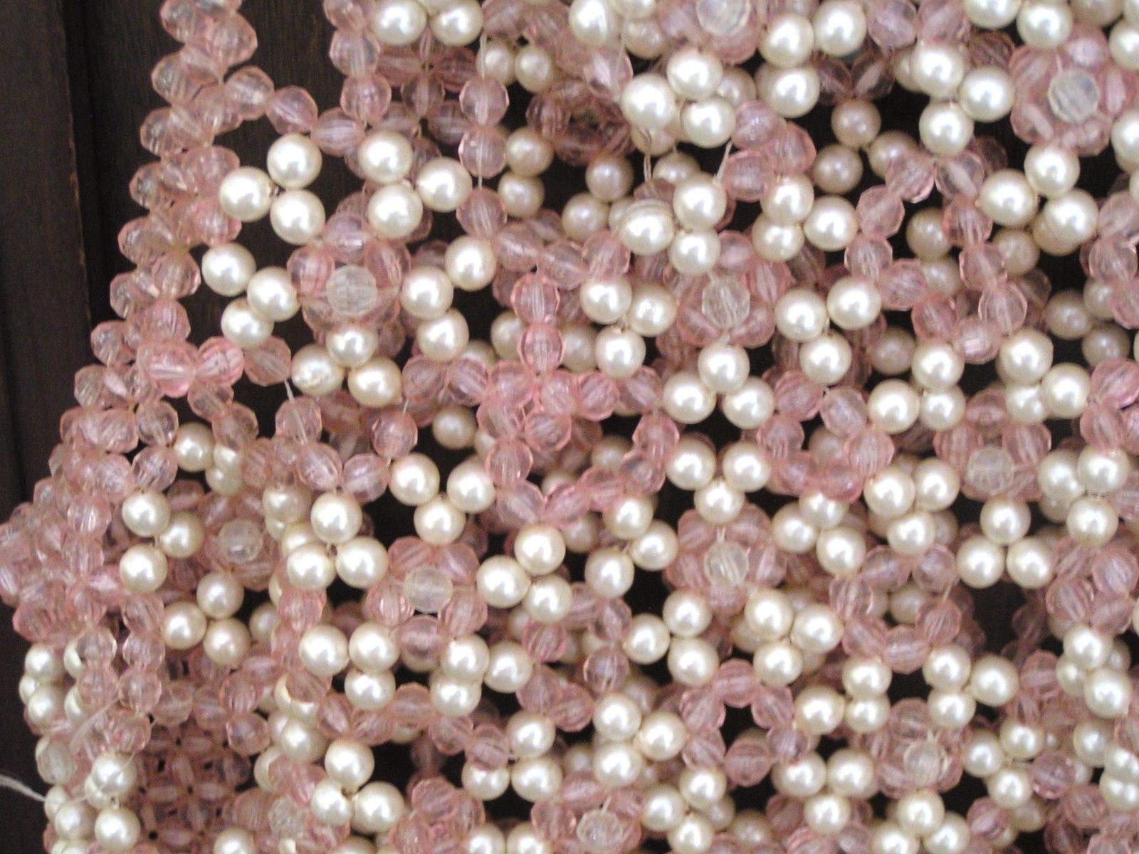 Rare Pearl Pink & White Beaded Vest Topper Party Top Vest Size Small Orig. Owner