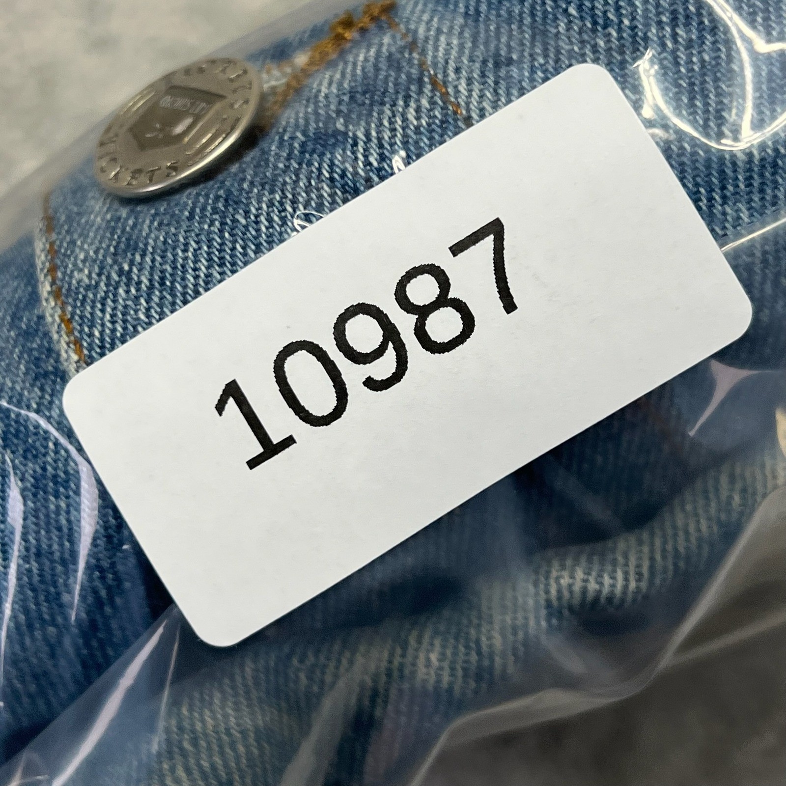 VINTAGE Tickets Clothing Denim Jacket Womens Small Blue Cropped Trucker Western