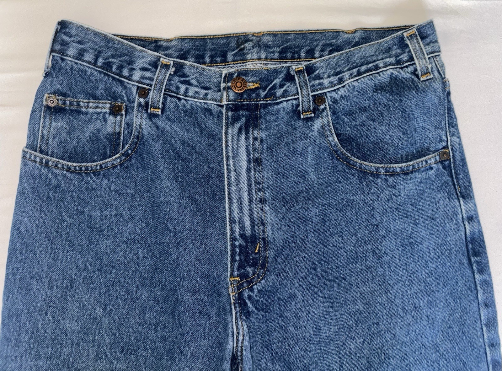 Customized Arizona Jeans Vintage Bell Bottoms 70s Geometric Print 33×30 Purple