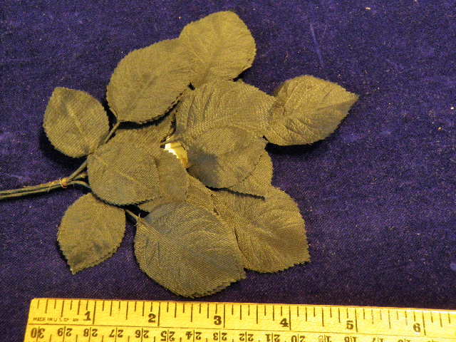 Vintage Millinery Flower Leaf Lot Silk 2 Layer Black for Hat Wedding + Hair K21