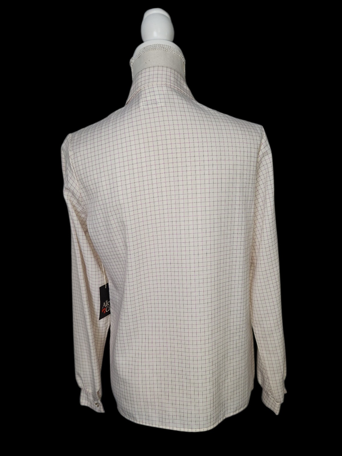 Vintage New Alley Cat Size 12 Women’s Pink White Pussybow Blouse Top NOS NWT