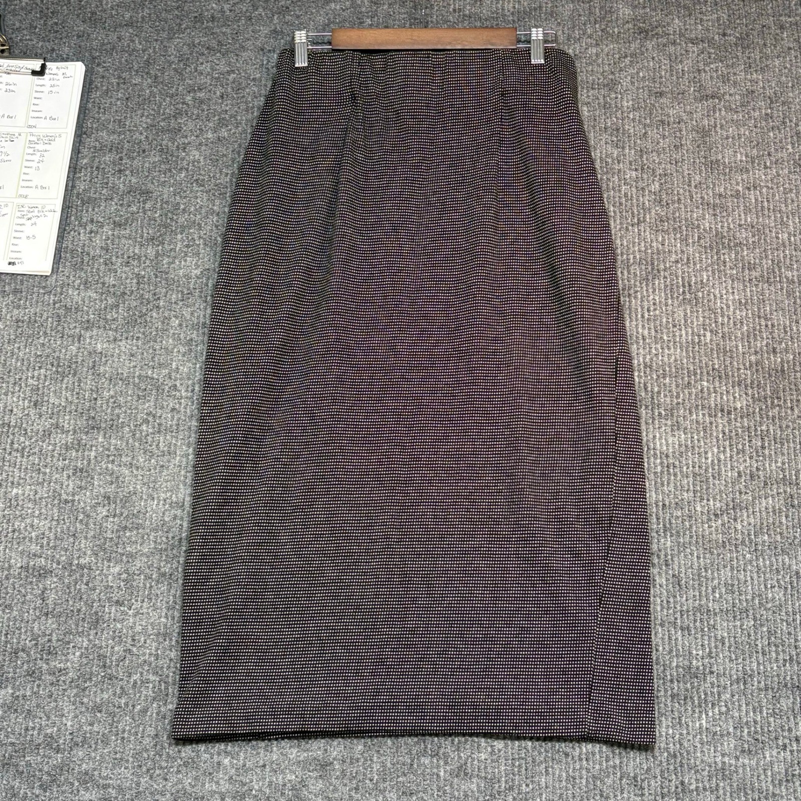 Clifford & Wills Vintage Maxi Skirt Black White Knit Pencil High Waist USA Made