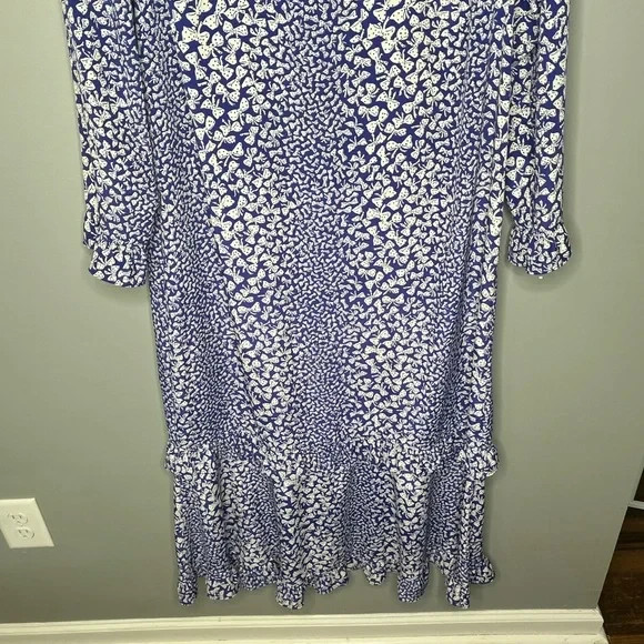 Chez California Designed by Tandy 1970’s Vintage Polka Dot Bow Print Dress 16W