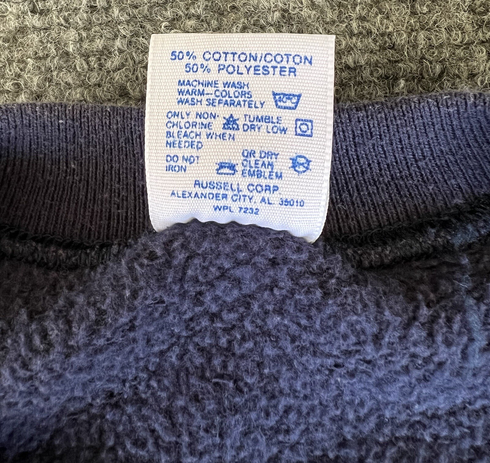 Grandmacore VTG Sweatshirt Blue Quilt Patch Cabin Large Crewneck Pullover