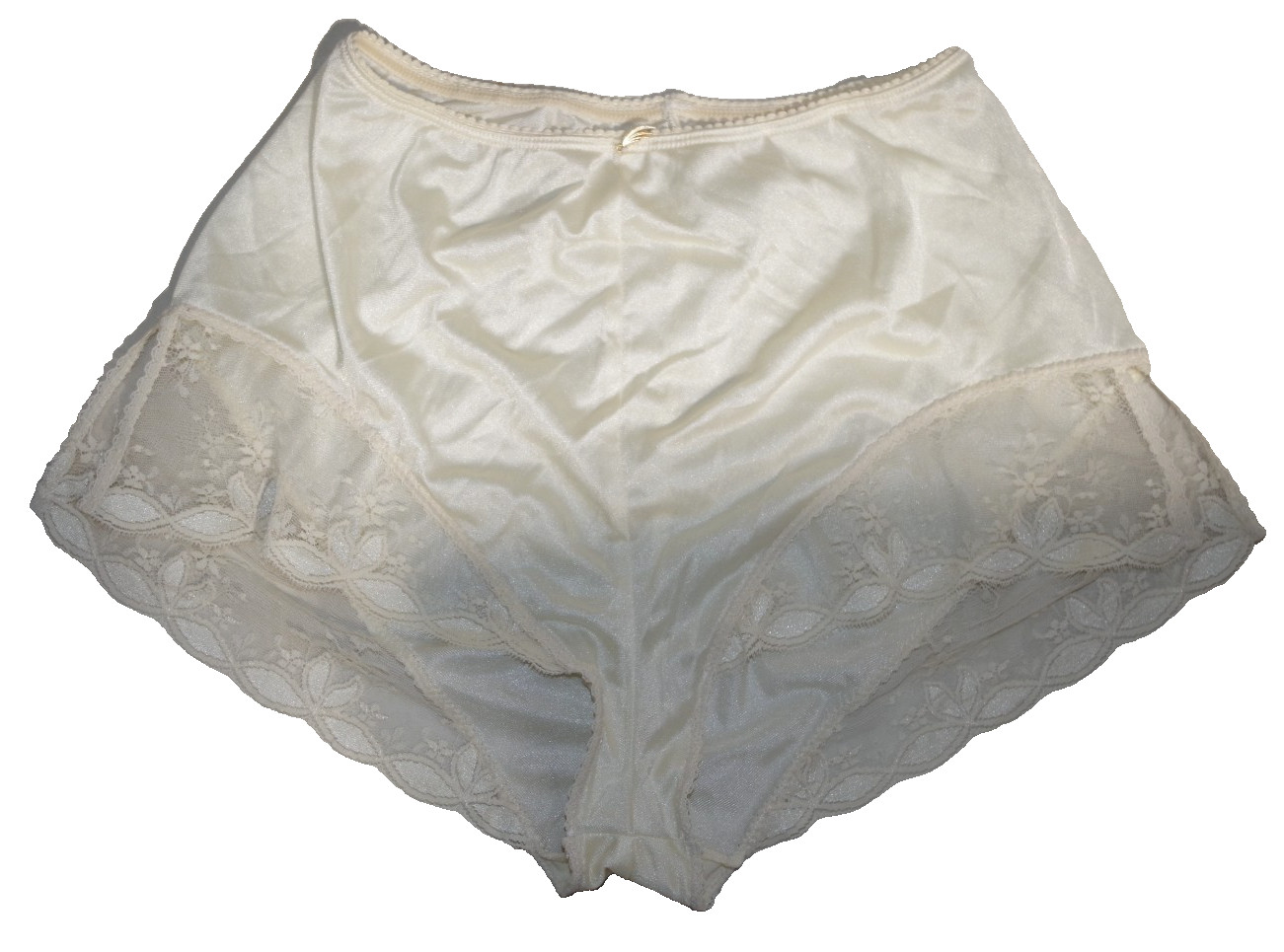 C18 NEW Grisina France VINTAGE ECRU NYLON & LACE 38 PANTIES