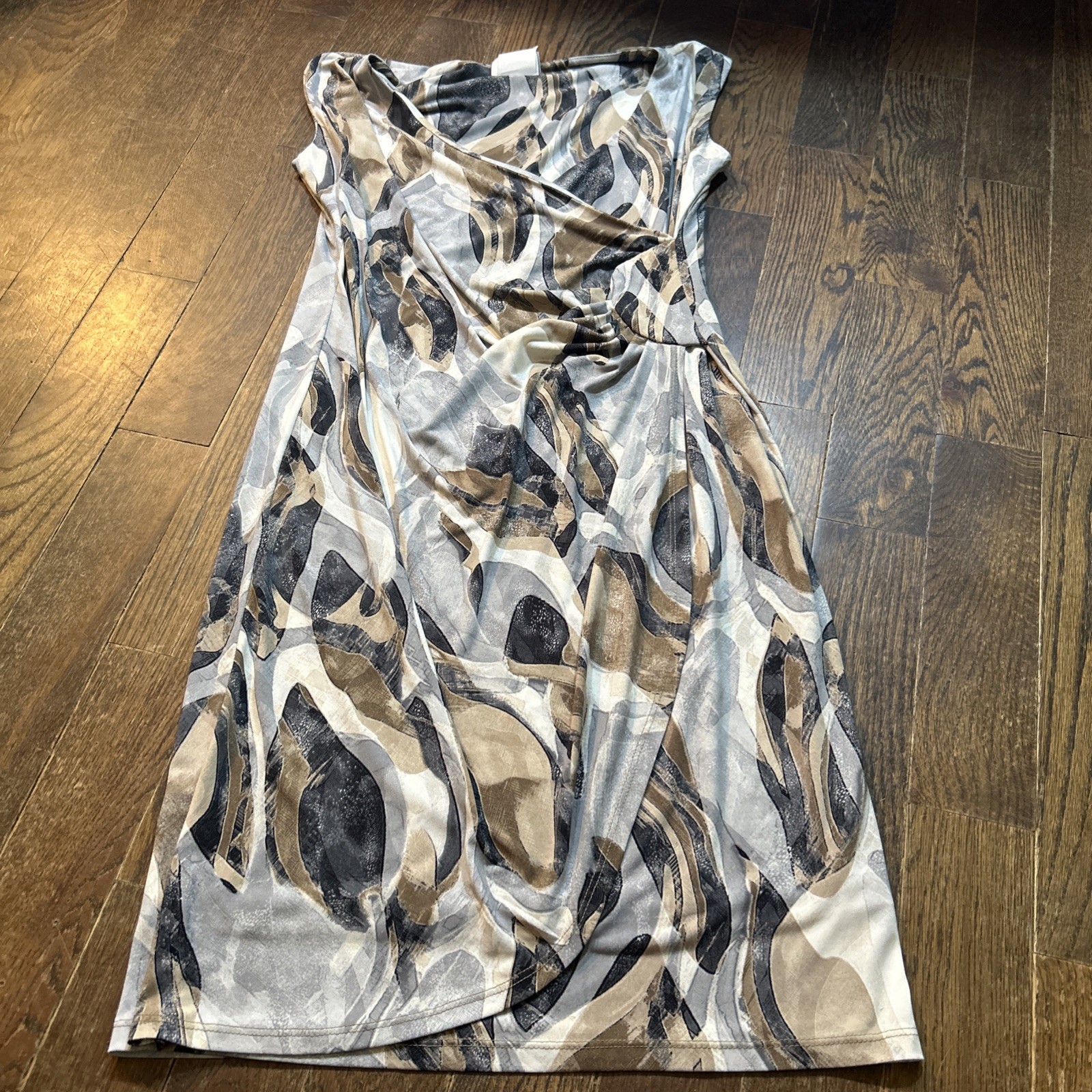 Vintage Artex Fashions M Canada Sleeveless Dress Abstract With Matching Cardigan