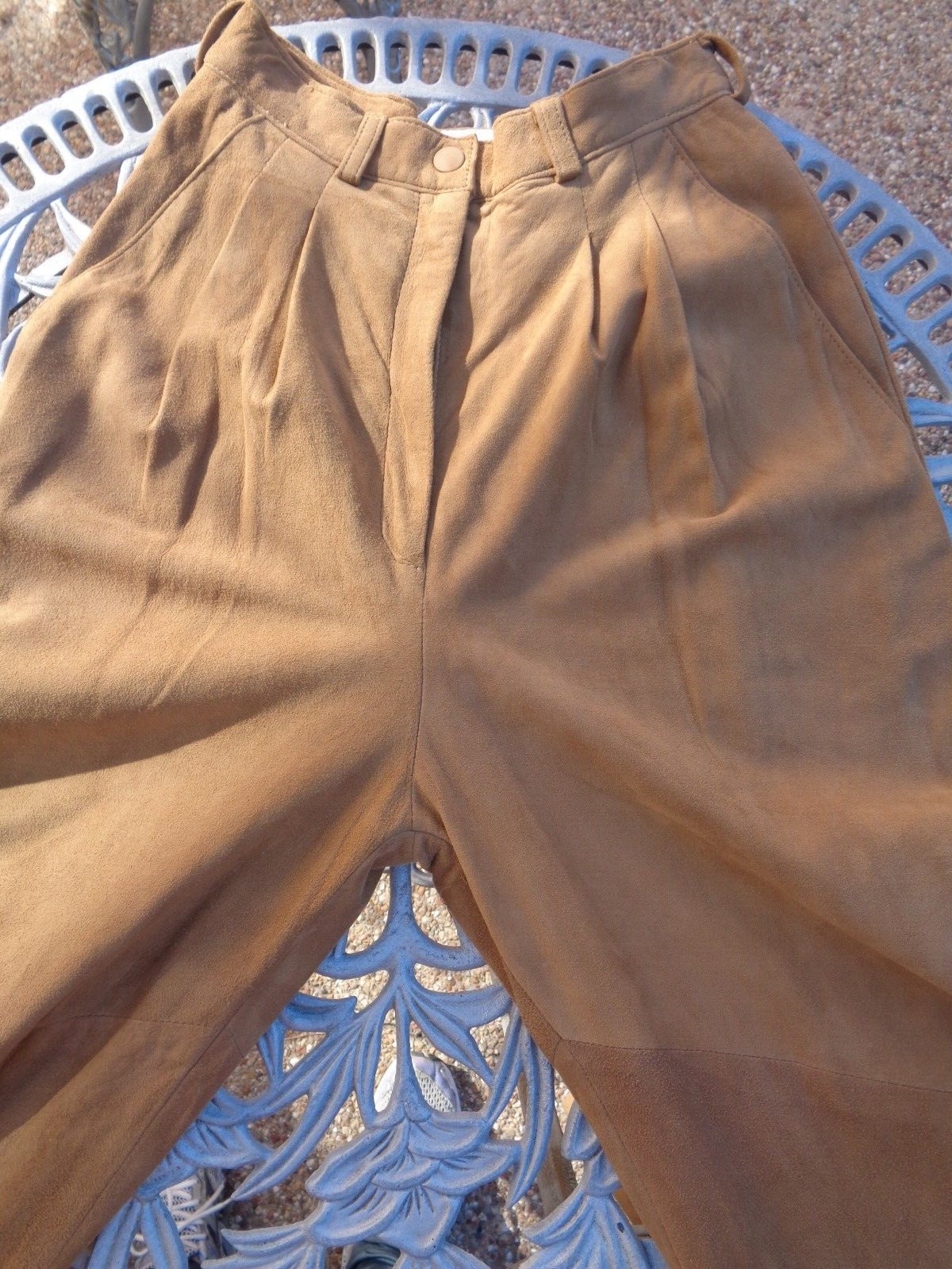 Vintage Vakko Suede Pants Size 6 Made In USA Light Taupe Excellent Condition