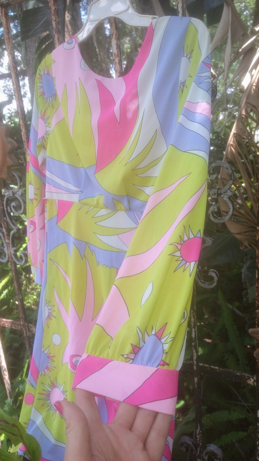 Vintage Psychedelic 60s / 70s purple mod Leonora Signed dress Xs/Small