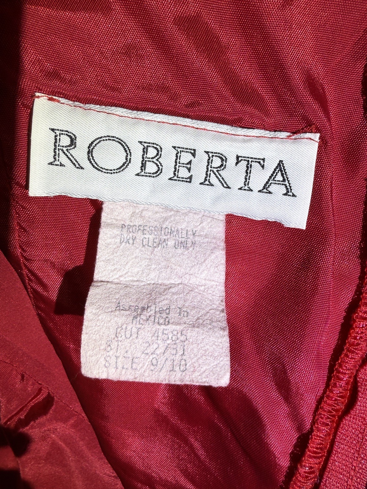 Vintage 80’s Roberta Dress Red Formal Party Prom Cocktail Gown 9/10 Dance 90s