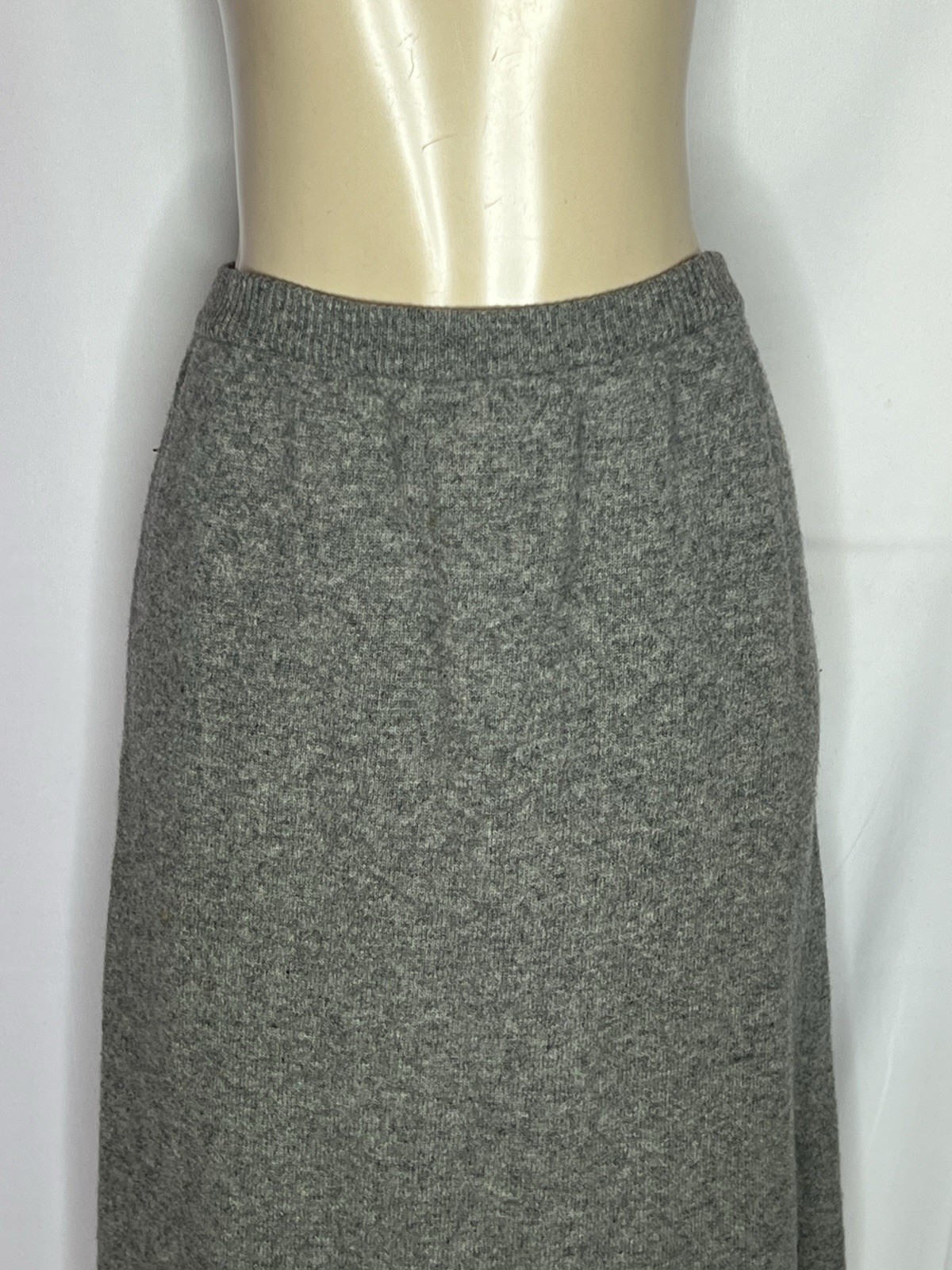 VINTAGE THE KNIT CONNECTION LAMBSWOOL GRAY HEATHER SKIRT SZ LG