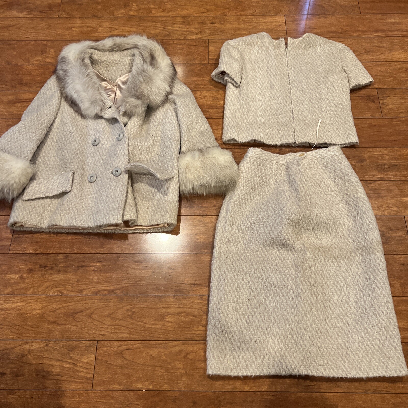 Vintage 1970s International Ladies Garment Workers Union 3pc Women’s Fur Suit