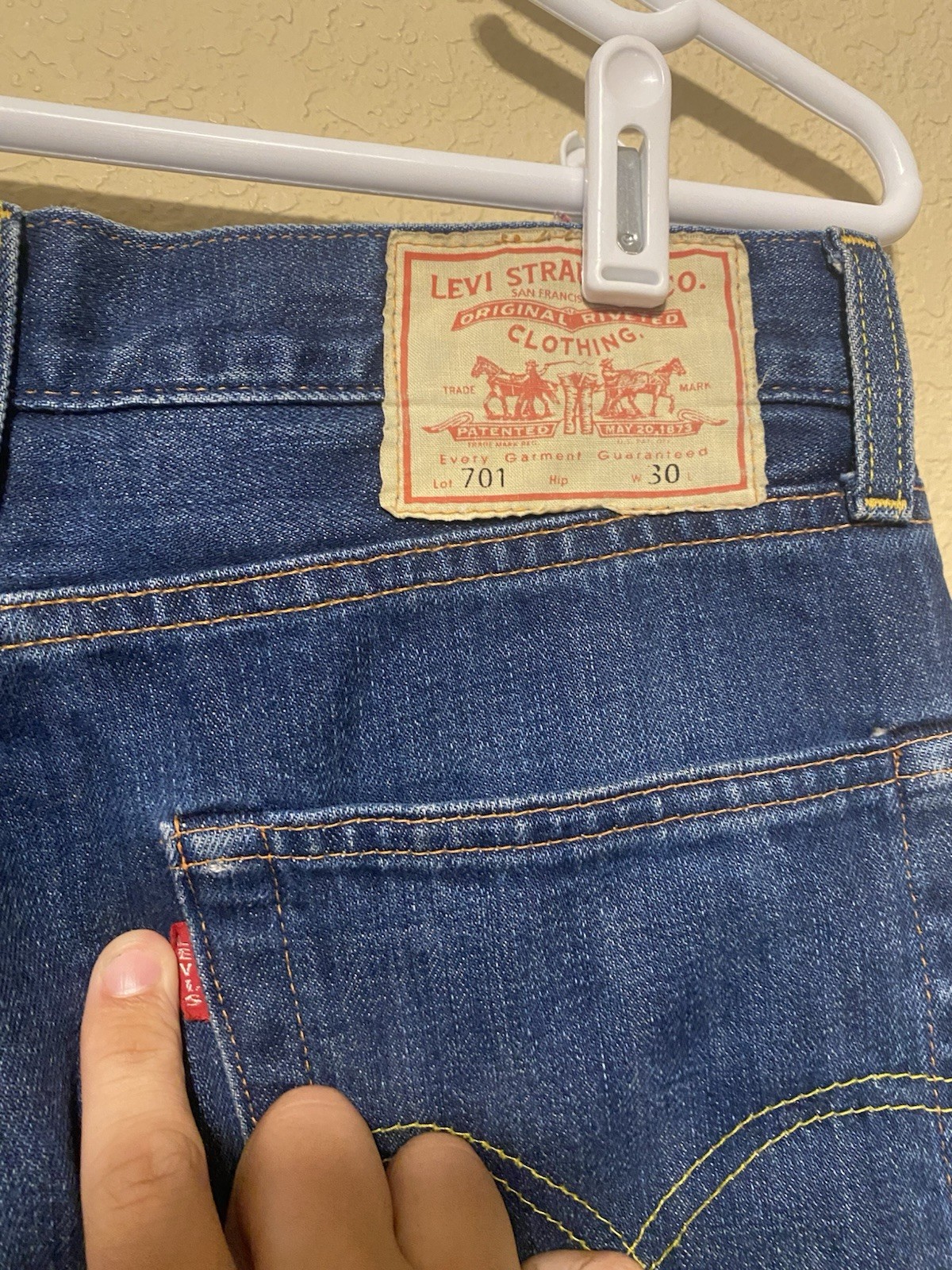 701 Levi’s Big E Hidden Rivets Selvedge Denim Jeans High Quality Women’s 30×28