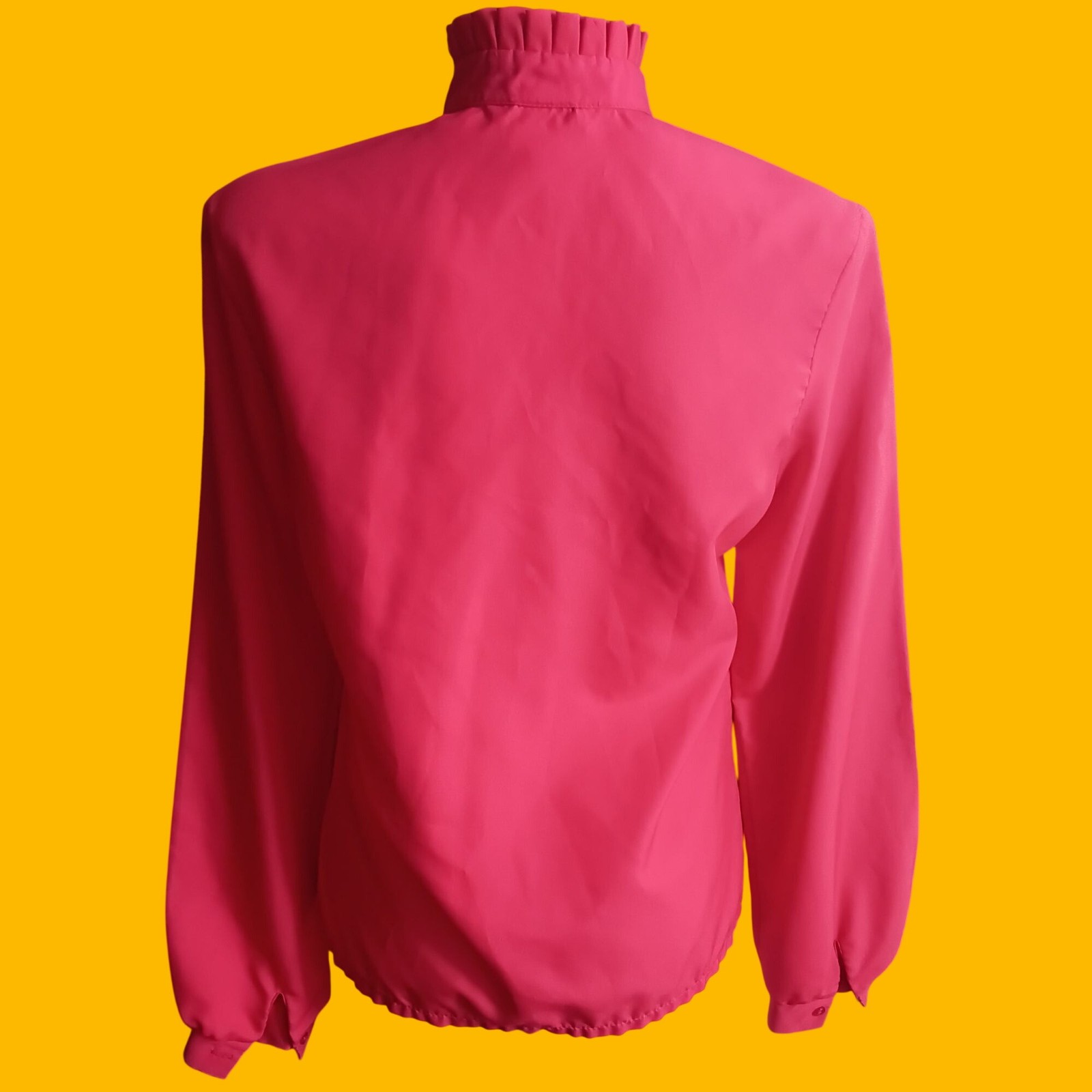True Vintage Small Ruffle Top 1980’s Alice Stuart Blouse High Neck Secretary