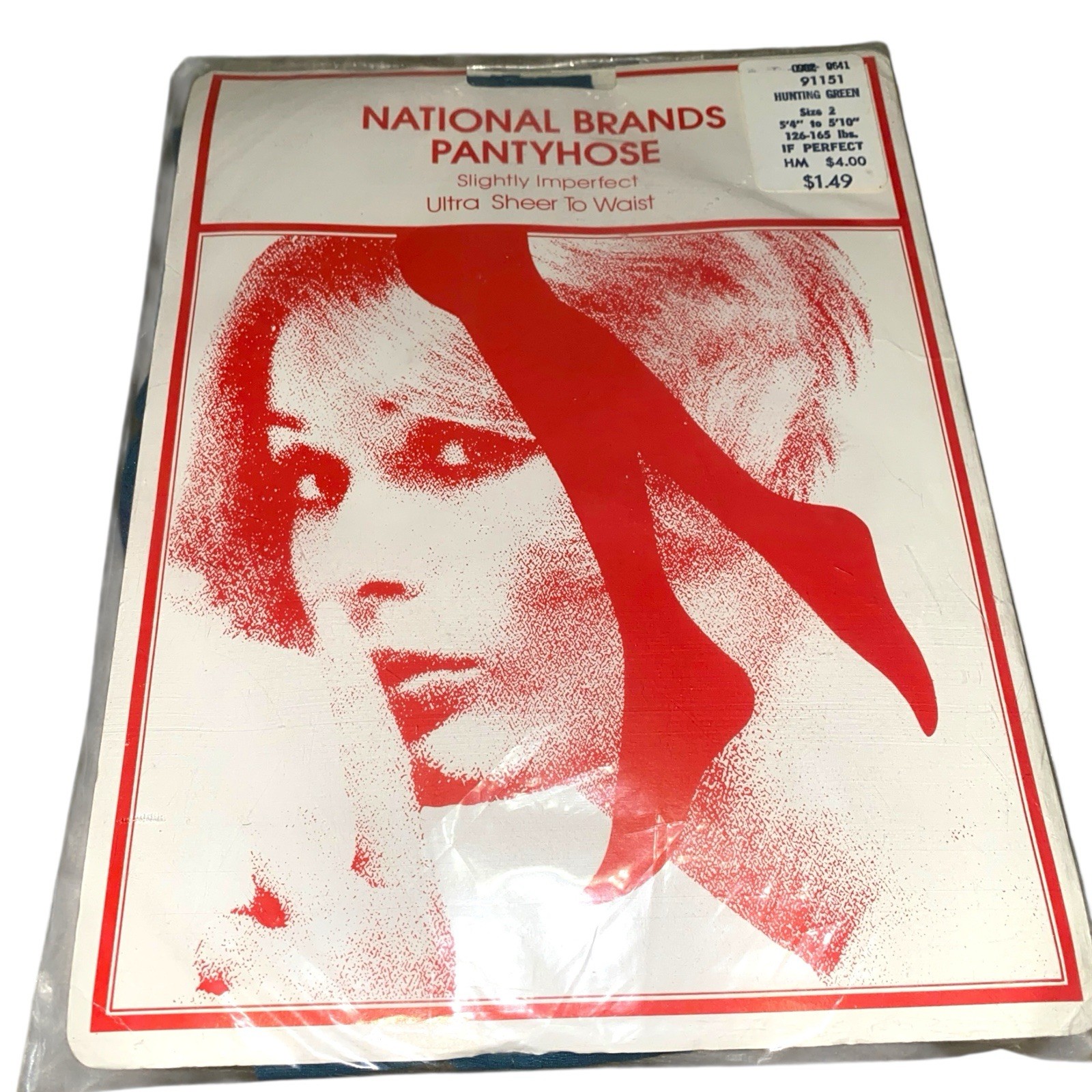 Vintage Belle Sharmeer Sheer Pantyhose Sz 2 126-165lbs Hunting Green National