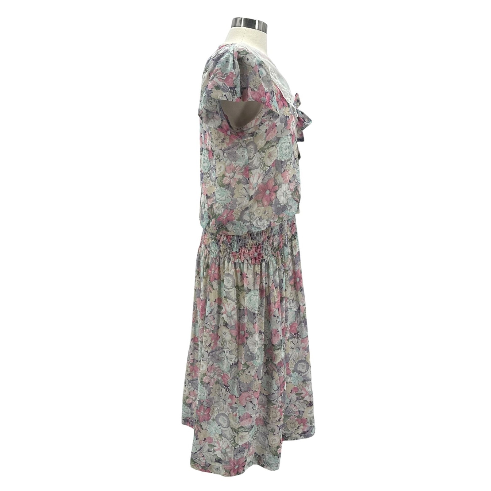 Vintage Dawn Joy Fashions Juniors 11 Dress Floral Midi Multicolor Boho Cottage