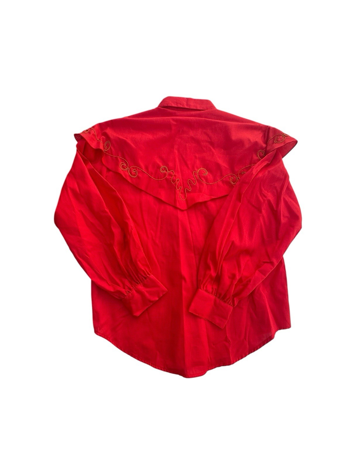 Vintage Red Satin Western Collection Shirt Gold Rope Trim Womens Size 10 NWT