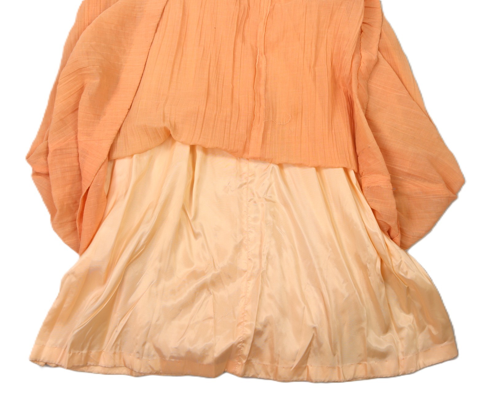 VTG 70s This Is Yours 4 S Cottage Core Prairie Peach Lace Trim Long Maxi Dress
