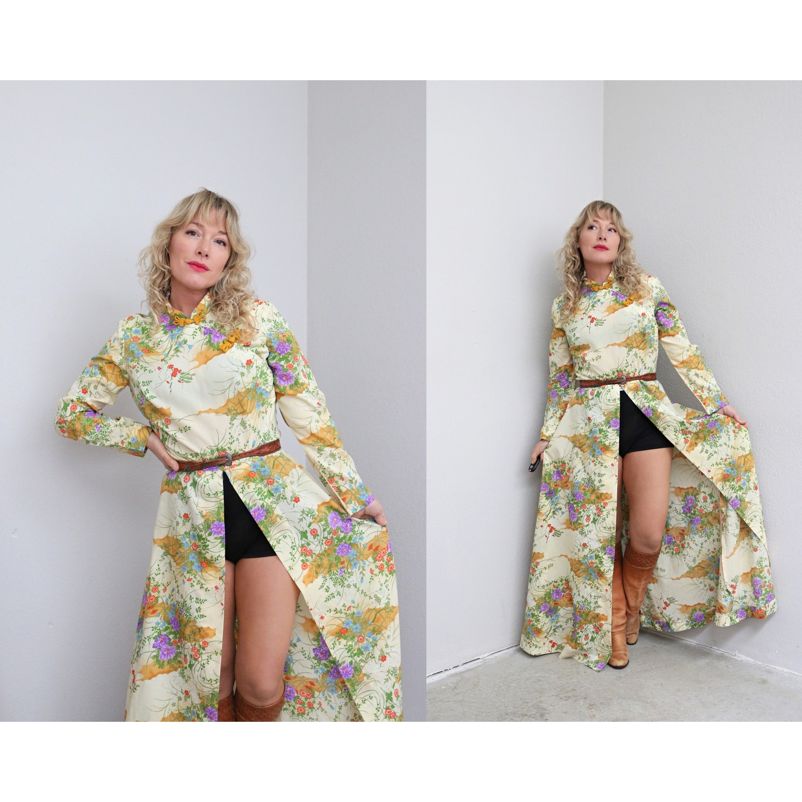 1970’s Vintage Paradise Hawaii Maxi Festival Dress ~ Women’s SM MD ~ 70’s Floral