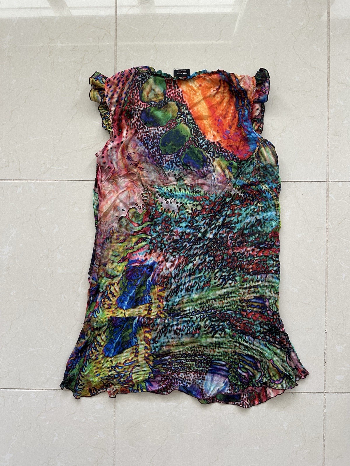 Vintage Made In Italy Miss Sixty Colorful Nightgown/Dress (S/M)