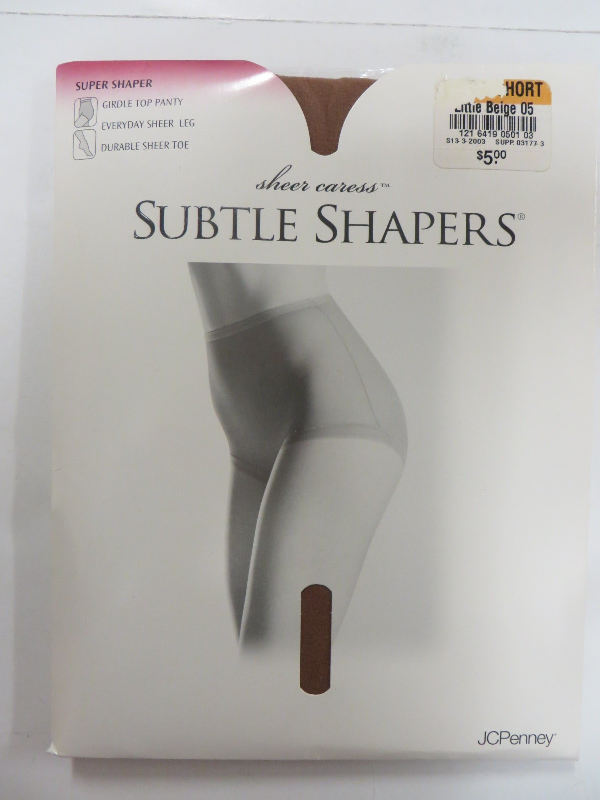 Vtg JCPenney East 5th SHEER CARESS Subtle Shapers Super Pantyhose LITTLE BEIGE