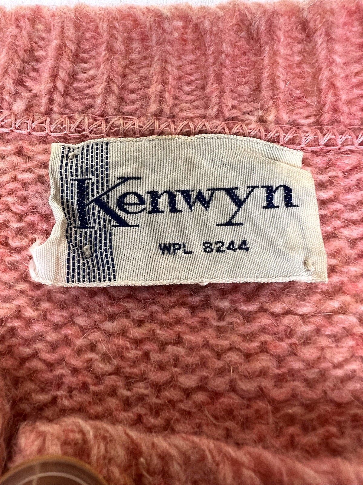 VTG 60’s Kenwyn Women’s Sweater Button Up Cardigan Medium Pink/Peach Librarian